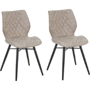 LISLE - Eetkamerstoel - Beige - Polyester