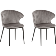 AUGUSTA - Eetkamerstoel - Grijs - Fluweel