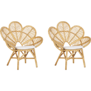 FLORENTINE - Fauteuil - Set van 2 - Natuurlijk - Rotan