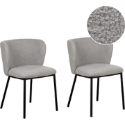 MINA - Eetkamerstoel set van 2 - Grijs - Bouclé
