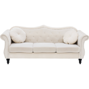 SKIEN - Chesterfield bank 2-zits - Lichtbeige - Fluweel