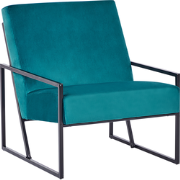 DELARY - Fauteuil - Blauwgroen - Fluweel