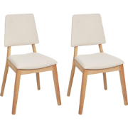 MERRILL - Eetkamerstoel set van 2 - Lichtbeige - Hout