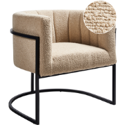 LARVIK II - Fauteuil - Beige - Bouclé