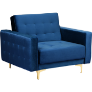 ABERDEEN - Chesterfield fauteuil - Marineblauw - Fluweel
