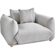 LUVOS - Fauteuil - Lichtgrijs - Stof