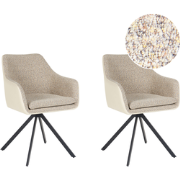 LITHIA - Set van 2 stoelen - Taupe - Polyester