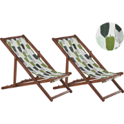 ANZIO  - Strandstoel set van 2 - Geometrisch/Groen - Polyester