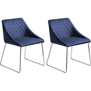 ARCATA - Eetkamerstoel - Marineblauw - Fluweel