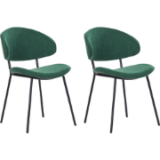 KIANA - Eetkamerstoel set van 2 - Donkergroen - Polyester
