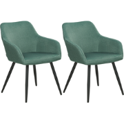 CASMALIA - Eetkamerstoel set van 2 - Donkergroen - Fluweel