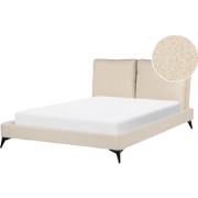 MELLE  - Tweepersoonsbed - Lichtbeige - 140 x 200 cm - Bouclé