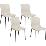 GLENDIVE - Eetkamerstoel set van 4 - Lichtbeige - Polyester