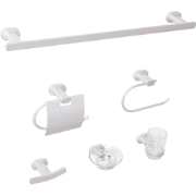 TOCOPILLA - 6-delige badkamer hardware set - Zilver - Aluminium