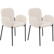 ALBEE - Eetkamerstoel set van 2 - Beige - Polyester