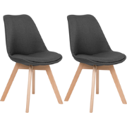 DAKOTA - Eetkamerstoel - Donkergrijs - Polyester