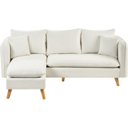 DALVIK - Hoekbank met ottomaan - Wit - Linkszijdig - Polyester