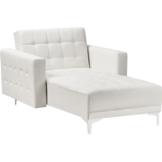 ABERDEEN - Chaise longue - Wit - Symmetrisch - Kunstleer