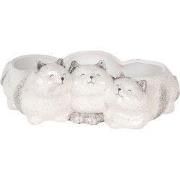Clayre & Eef Decoratie Beeld Katten Grijs Keramiek