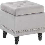 LORETTO - Poef - Lichtgrijs - Fluweel