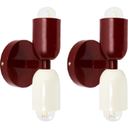 TOPI - Wandlampen set van 2 - Rood - Metaal