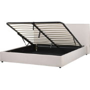 LAVAUR - Bed met opbergruimte - Gebroken wit - 180 x 200 cm - Fluweel