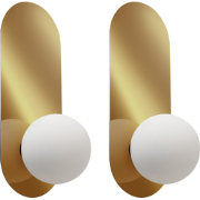 LEISI - Wandlampen set van 2 - Goud - Opaalglas