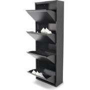 Spinder Design schoenenkast Billy 4 - Zwart -16 paar schoenen