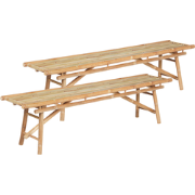 TINDARI - Tuinbank set van 2 - Lichtbruin - Bamboe