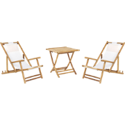 ATRANI/SPELLO - Bistroset voor 2 - Gebroken wit - Bamboehout