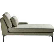 EWRON - Chaise longue - Olijfgroen - Linkszijdig - Stof