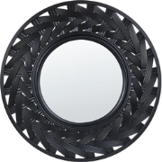 TIERGA - Wandspiegel - Zwart  - Synthetisch materiaal