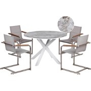 MALETTO/COSOLETO - Tuinset 4-zits - Grijs/Wit - Aluminium/Polyester
