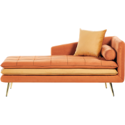 GONESSE - Chaise longue - Oranje - Rechtszijdig - Fluweel