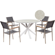 MALETTO/GROSSETO - Tuinset 4-zits - Taupe/Wit - Aluminium