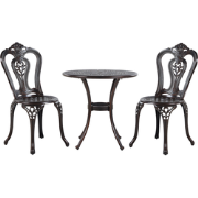 BOVINO - Bistroset voor 2 - Donkerbruin - Aluminium