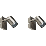 KLIP - Wandlamp set van 2 - Zilver  - Metaal