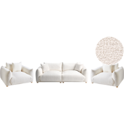 LUVOS - Banken set - Gebroken wit - Bouclé