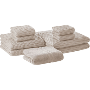 AREORA - Handdoek set van 9 - Beige - Katoen