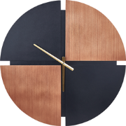 ARAMON - Wandklok - Lichthout/Zwart - Ijzer