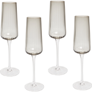 QUARTZ - Champagne glazen set van 4 - Lichtgrijs - Glas