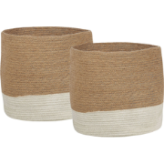 BULANIK - Mand set van 2 - Beige/Wit - Jute