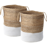 GAJAR - Manden set van 2 - Beige/Wit - Jute