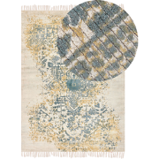 BOYALI  - Vintage vloerkleed - Geel/Groen - 140 x 200 cm - Viscose