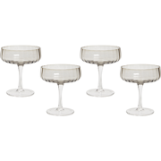 QUARTZ - Champagnecoupe set van 4 - Lichtgrijs - Glas