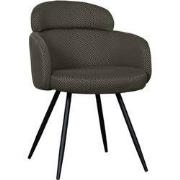 LABEL51 Eetkamerstoel Dinner - Hunter - Breathe - Zwart Metalen Frame