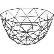 QUVIO Fruitschaal metaal diamantvorm - Zwart