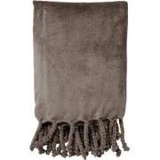 FLORIJN - Plaid 150x200 cm - grote fleece plaid met flosjes - Driftwoo...