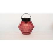 Solar glazen retro lamp roze 16x16 cm II