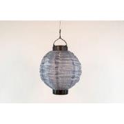 Solar lampion grijs 20 cm led warm wit